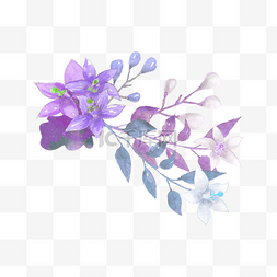 花卉矢量图图片_紫色水彩花卉
