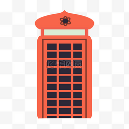 电话亭红色图片_电话亭建筑图标图案创意绘画