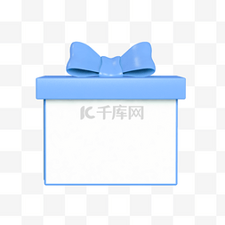 蝴蝶结边框图片_蓝色C4D立体微立体礼盒