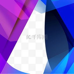 蓝紫色几何渐变彩色抽象边框