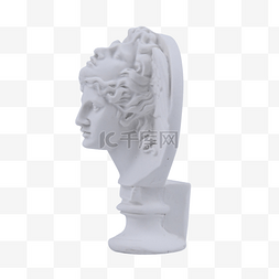 面冠女神雕像白色石膏像