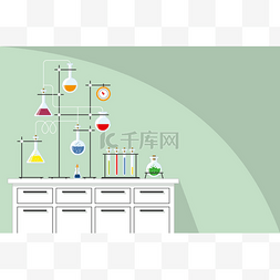 衣橱图片_拿着试管，背景的实验室设备