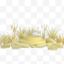 质感台阶图片_质感3d渲染样机黄色的概念渲染展