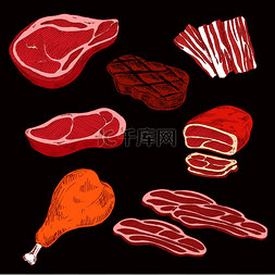 和牛片图片_粗切或生肉制品、火腿或猪肉腿、