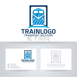 火车矢量 logo 与名片模板