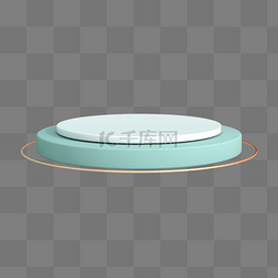 简约展示台立方体蓝绿色清新c4d