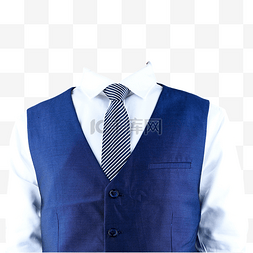 摄影图蓝马甲白衬衫有领带