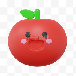 水果苹果图片_3DC4D立体呆萌水果苹果