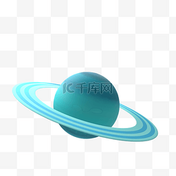 蓝色渐变3D立体行星星球免扣