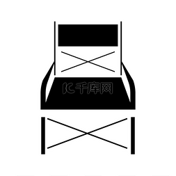 折叠椅是黑色图标。