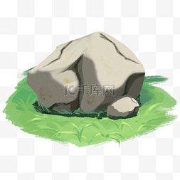 大块浅色古风岩石石头