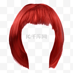 红色毛发女士假发