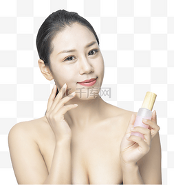 平衡化妆水图片_美容护肤美女涂抹化妆水