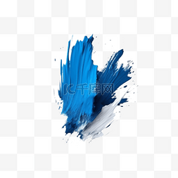 油画简单透明背景笔触蓝色