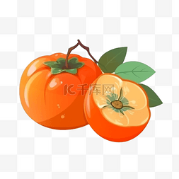 卡通手绘夏季水果柿子