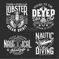 vi服装设计图片_T 恤印有水下动物和锚，用于航海