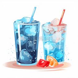 饮料图片_彩色夏季冰水果茶