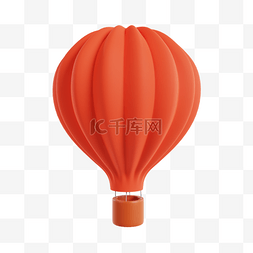 红色热气球图片_3DC4D立体红色热气球