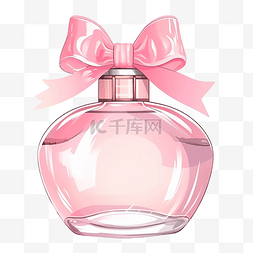 手绘水瓶图片_优雅的粉红色香水瓶