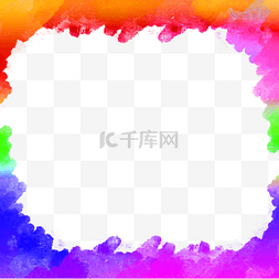 彩虹促销图片_笔刷边框彩色渐变纸质材质
