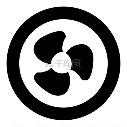 呼吸机图片_风扇叶片图标黑色圆圈孤立的圆形