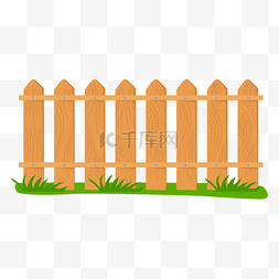 绿树围栏图片_卡通栅栏木头篱笆