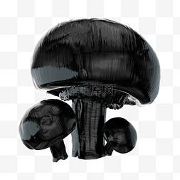 暗黑暗黑素材图片_3D哥特风暗黑万圣节蘑菇