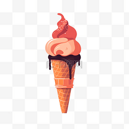 手绘冰棍图片_卡通扁平粉色雪糕冰淇淋