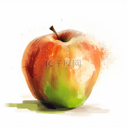 水果苹果图片_彩色创意绘画苹果水果