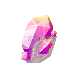 创意晶体图片_岩石中的紫色宝石晶体分离天然矿