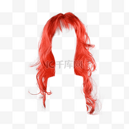 波浪头发头部红色假发