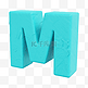 3D立体粘土风字母M