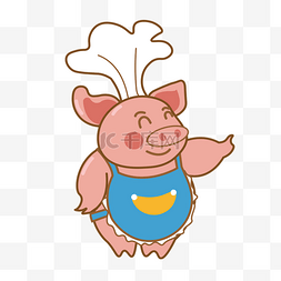 厨师猪蓝色卡通
