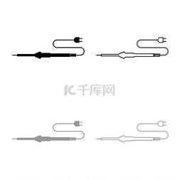 无线电维修工作用电烙铁图标轮廓