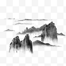 水墨山水画素材图片_中国风水墨山水画