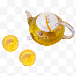 茶饮茶壶茶杯菊花花茶茶水