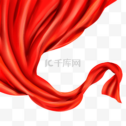 丝绸缎面布料抽象旋转飞舞的红锦