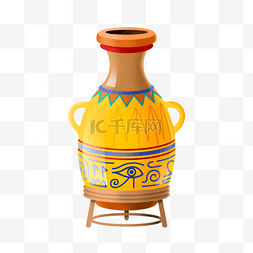 花瓶埃及风格黄色