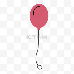 抽象线条动物涂鸦红色气球