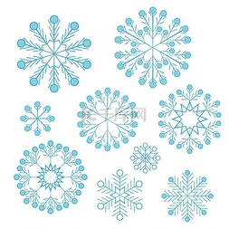 矢量圣诞雪花圣诞雪花的矢量插图