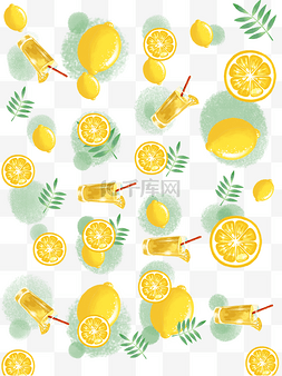 水果底纹图片_柠檬柠檬水底纹