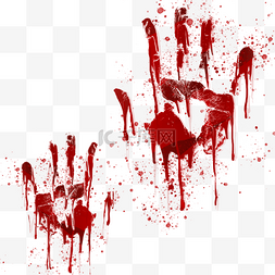 手掌万圣节红色血液图案