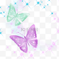 金粉光效抽象紫红色蝴蝶