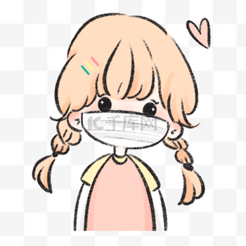 女生爱心情侣头像卡通绘画可爱
