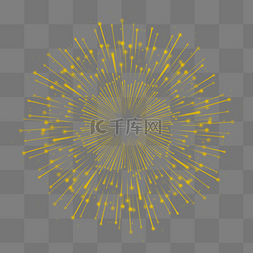 金色爆炸放射中心发散线条粒子