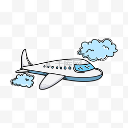 手绘卡通可爱图标图片_手绘环球旅行飞机