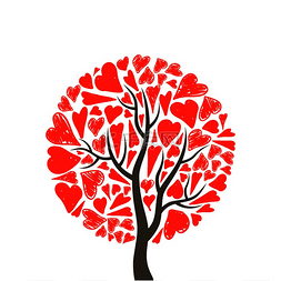 树洞图片_红心的爱之树。
