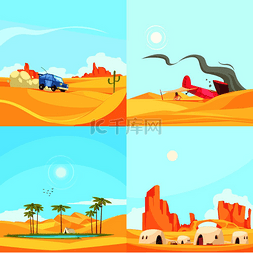 全景天空素材图片_沙漠设计概念与荒芜的地区景观拉