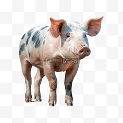 手绘猪图片_卡通手绘动物小花猪
