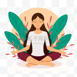 冥想瑜伽静坐运动插画